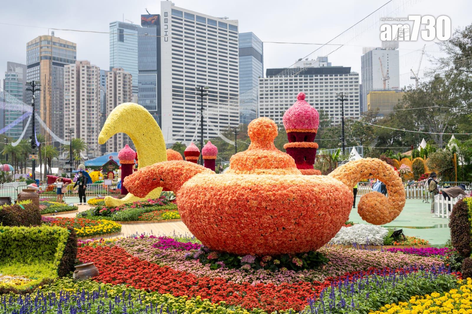 花卉展明日至本月24日在維園舉行 以多個童話故事為主題並設戀愛巷(陳奕釗攝)