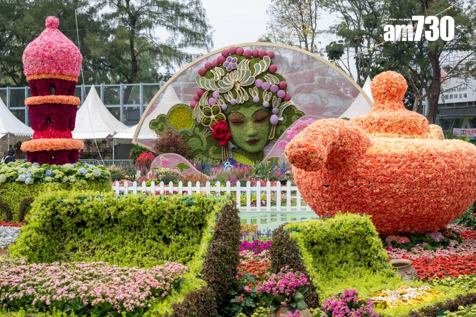 花卉展明日至本月24日在維園舉行 以多個童話故事為主題並設戀愛巷(陳奕釗攝)