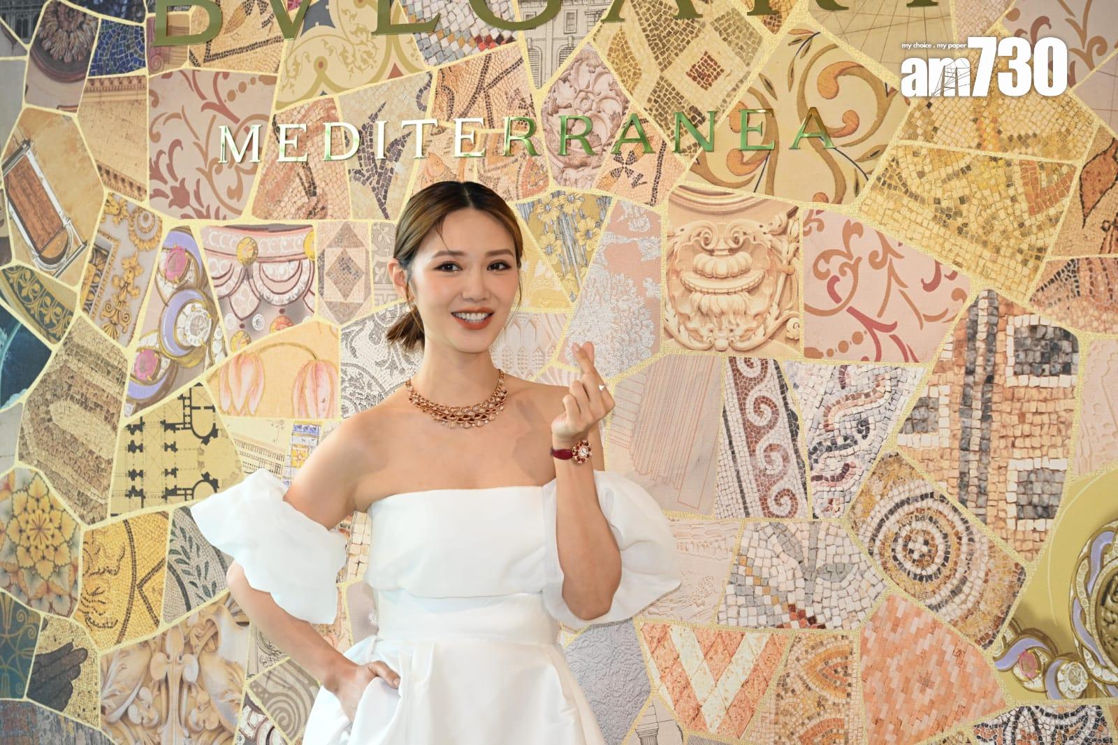 懷胎6月的倪晨曦出席BVLGARI高級珠寶及腕錶系列新品發布會。(林奕釗攝)