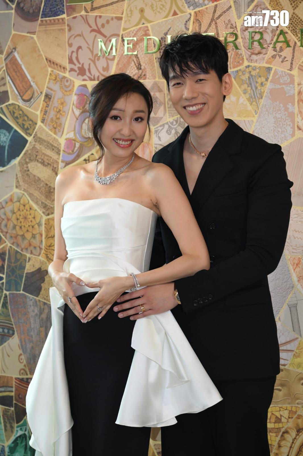 林奕匡與太太李靄璣出席BVLGARI高級珠寶及腕錶系列新品發布會。(林奕釗攝)