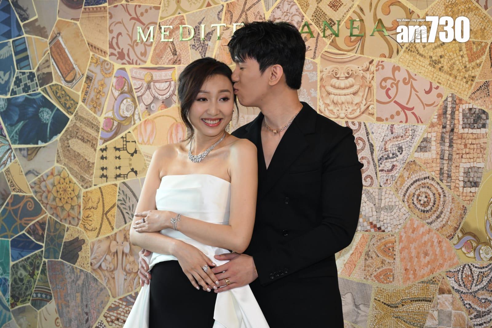 林奕匡與太太李靄璣出席BVLGARI高級珠寶及腕錶系列新品發布會。(林奕釗攝)