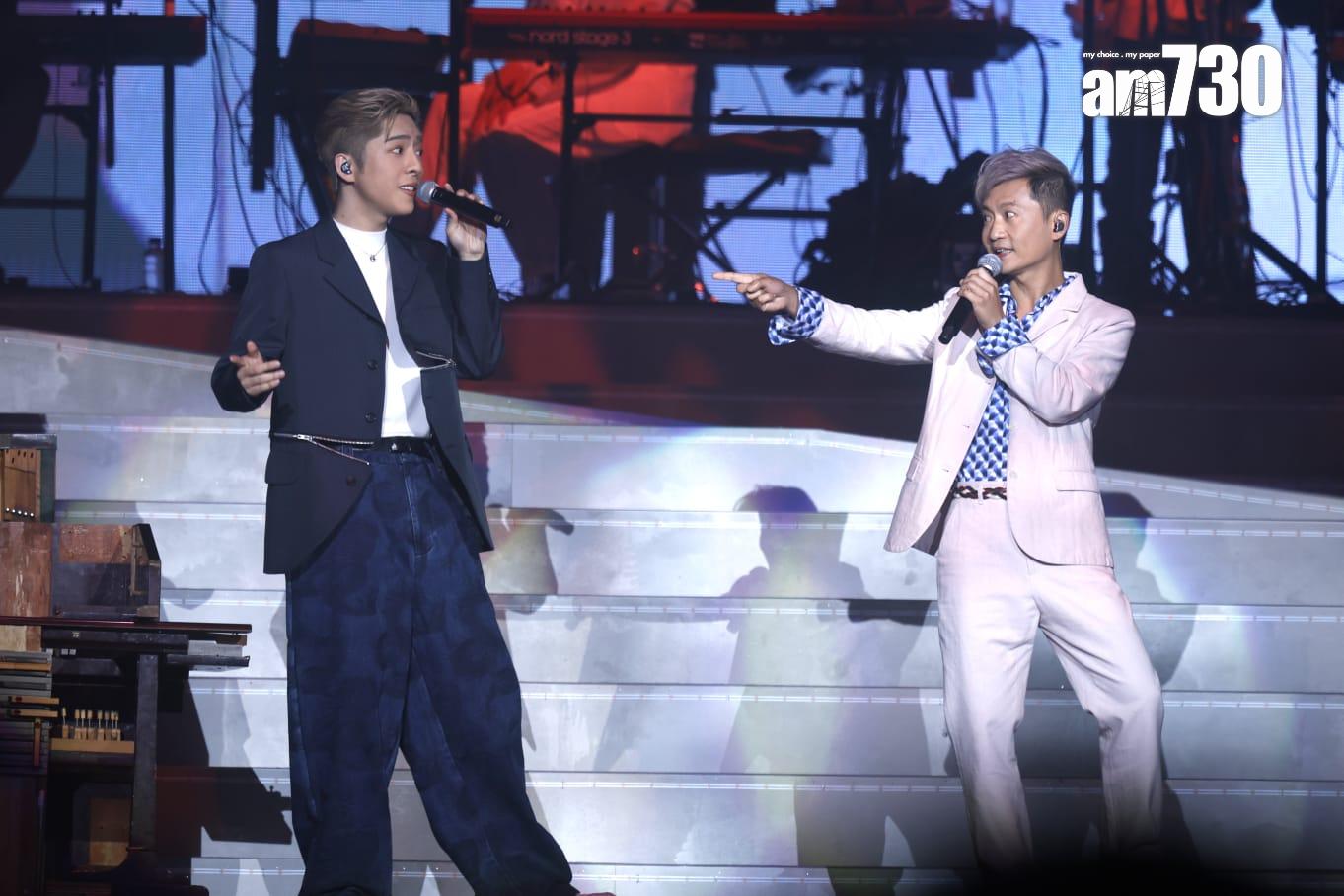 Edan和林一峰在《Blueprint of Memories, by Edward Chan》合唱《好不容易》。(林俊源攝)