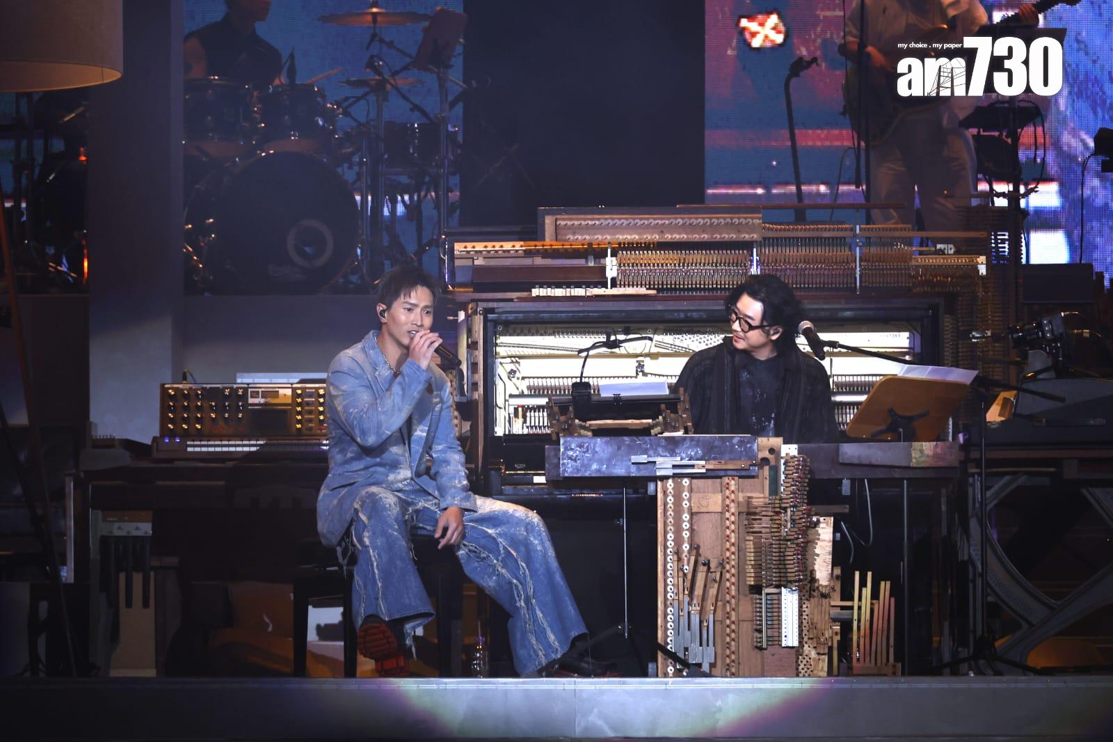 陳柏宇在《Blueprint of Memories, by Edward Chan》尾聲,不慎跣腳。(林俊源攝)