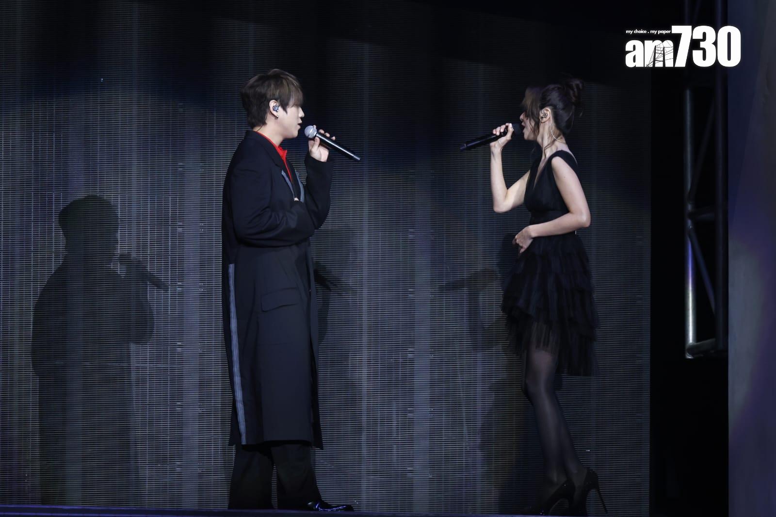 姜濤和薜凱琪在《Blueprint of Memories, by Edward Chan》合唱《牆紙》。(林俊源攝)