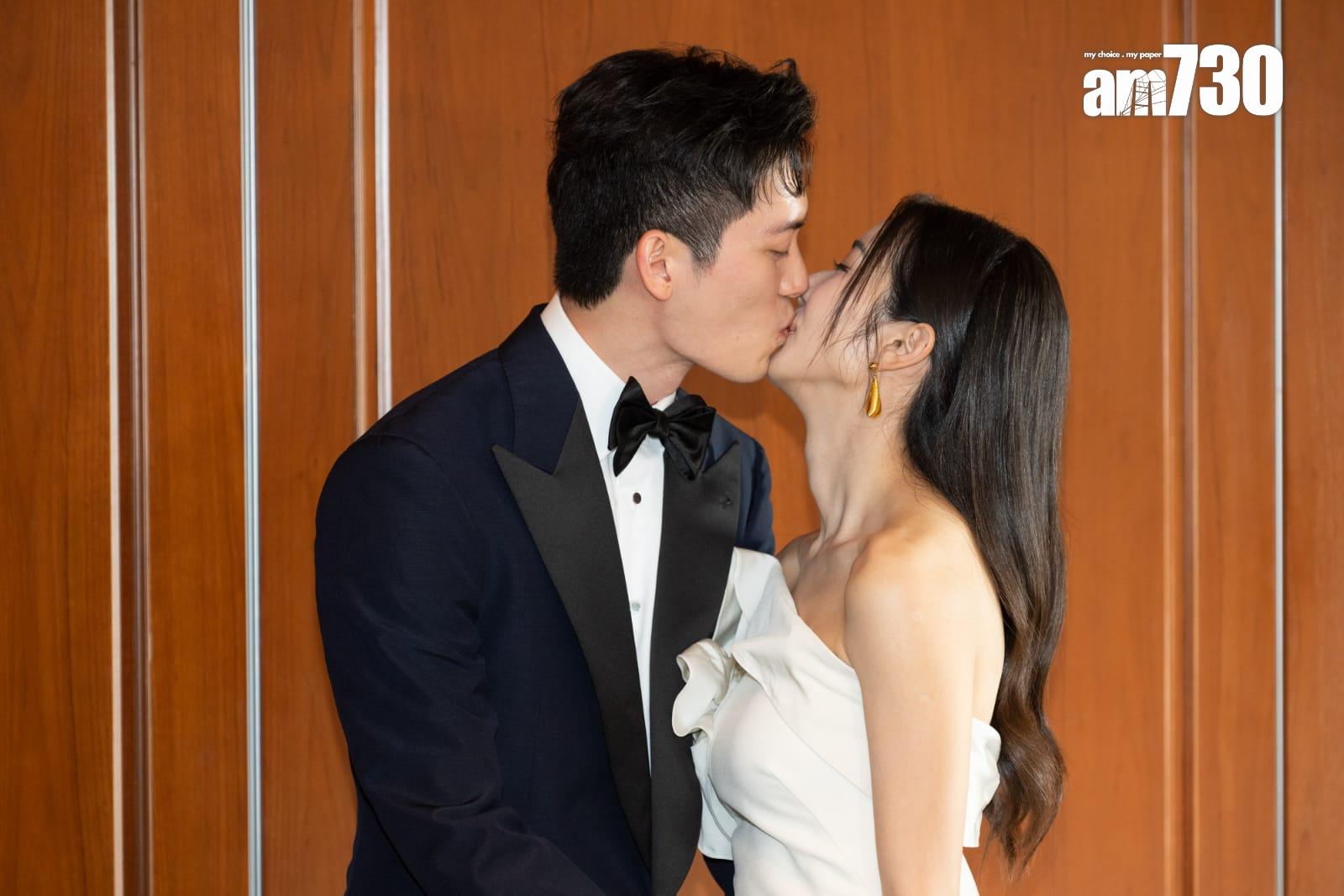 麥明詩與盛勁為結婚。(陳奕釗攝)