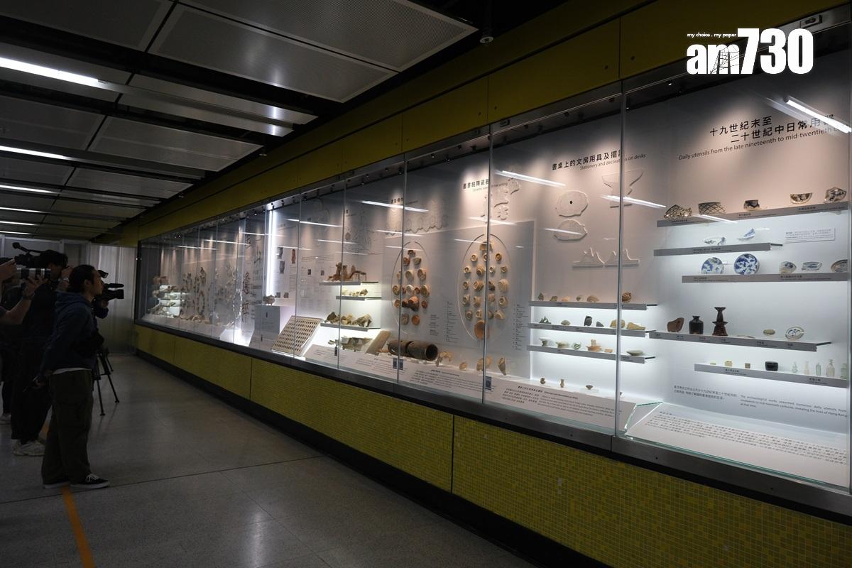 由古跡辦策劃、設於港鐵宋皇臺站的「聖山遺粹」展覽完成更新工作。(中新社)