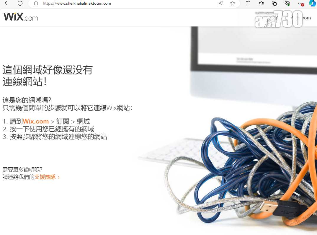 阿里王子網站已關閉。(網站截圖)