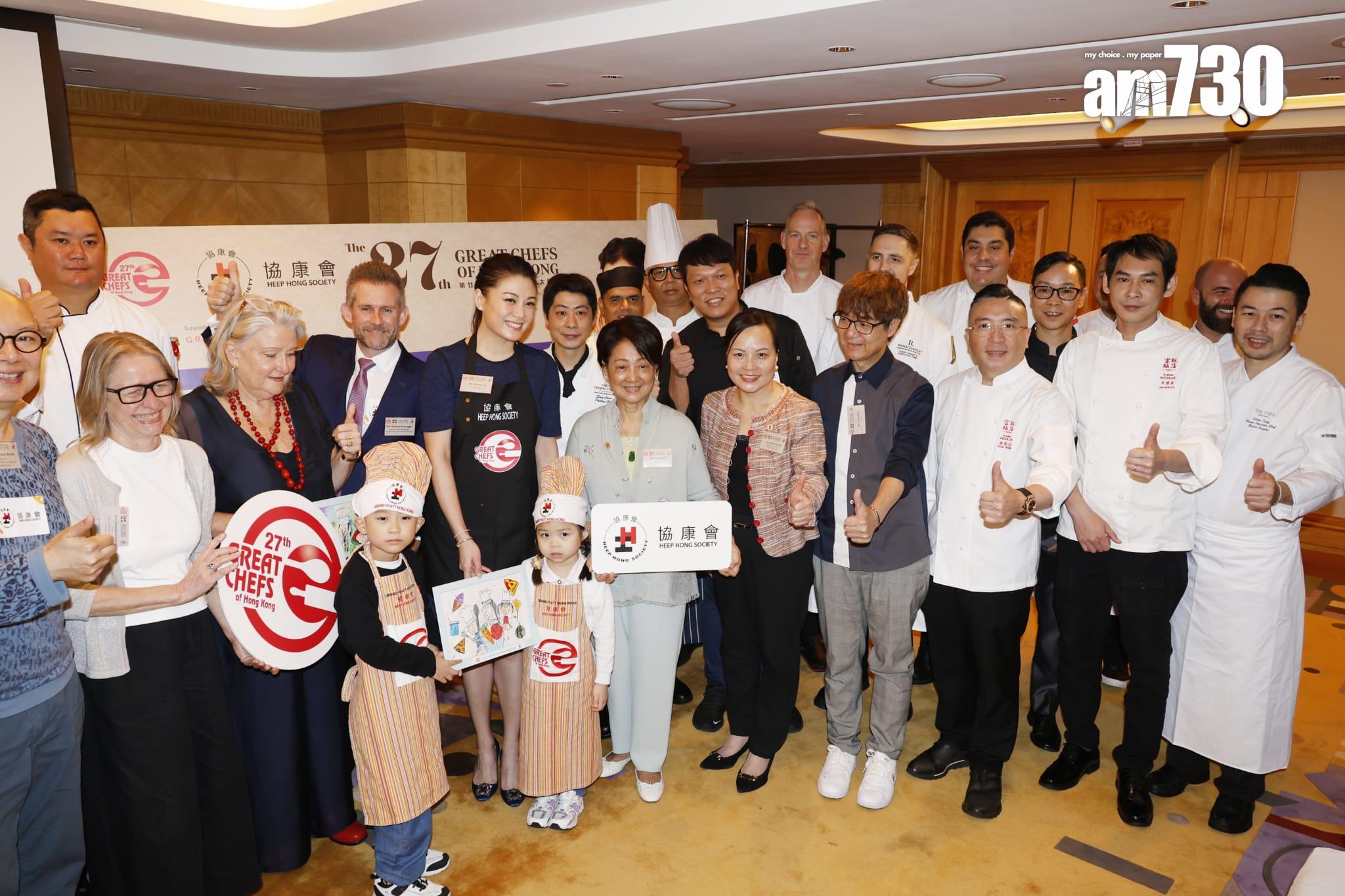 廖碧兒出席協康會舉行的「大廚小廚獻技」記者會。 (林俊源攝)