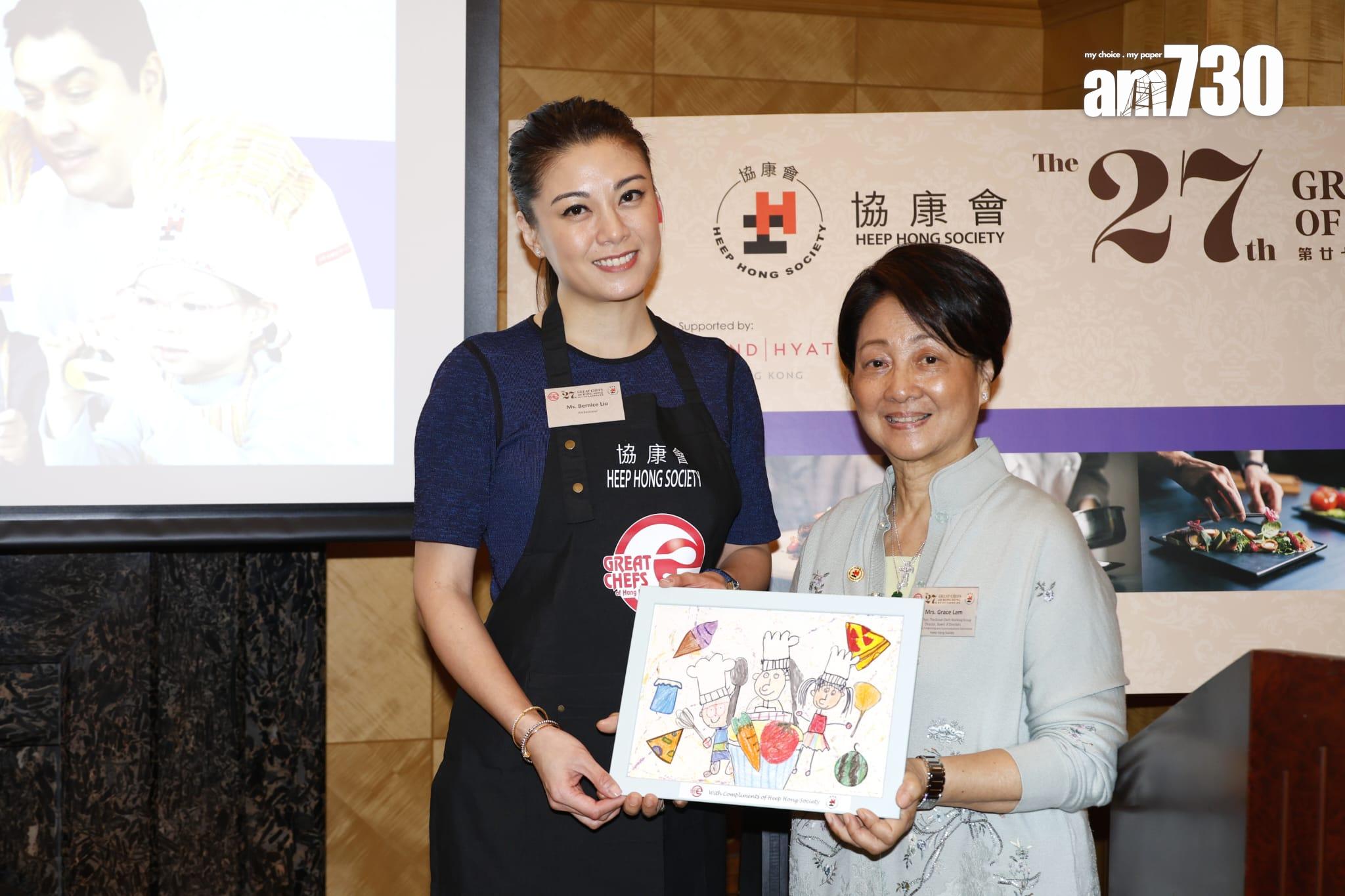 廖碧兒出席協康會舉行的「大廚小廚獻技」記者會。 (林俊源攝)