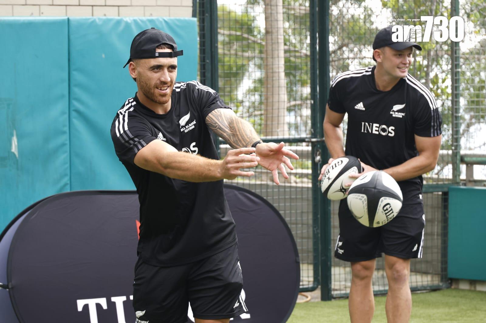 紐西蘭大熱欖球隊All Blacks近日訪港出席比賽。 (林俊源攝)