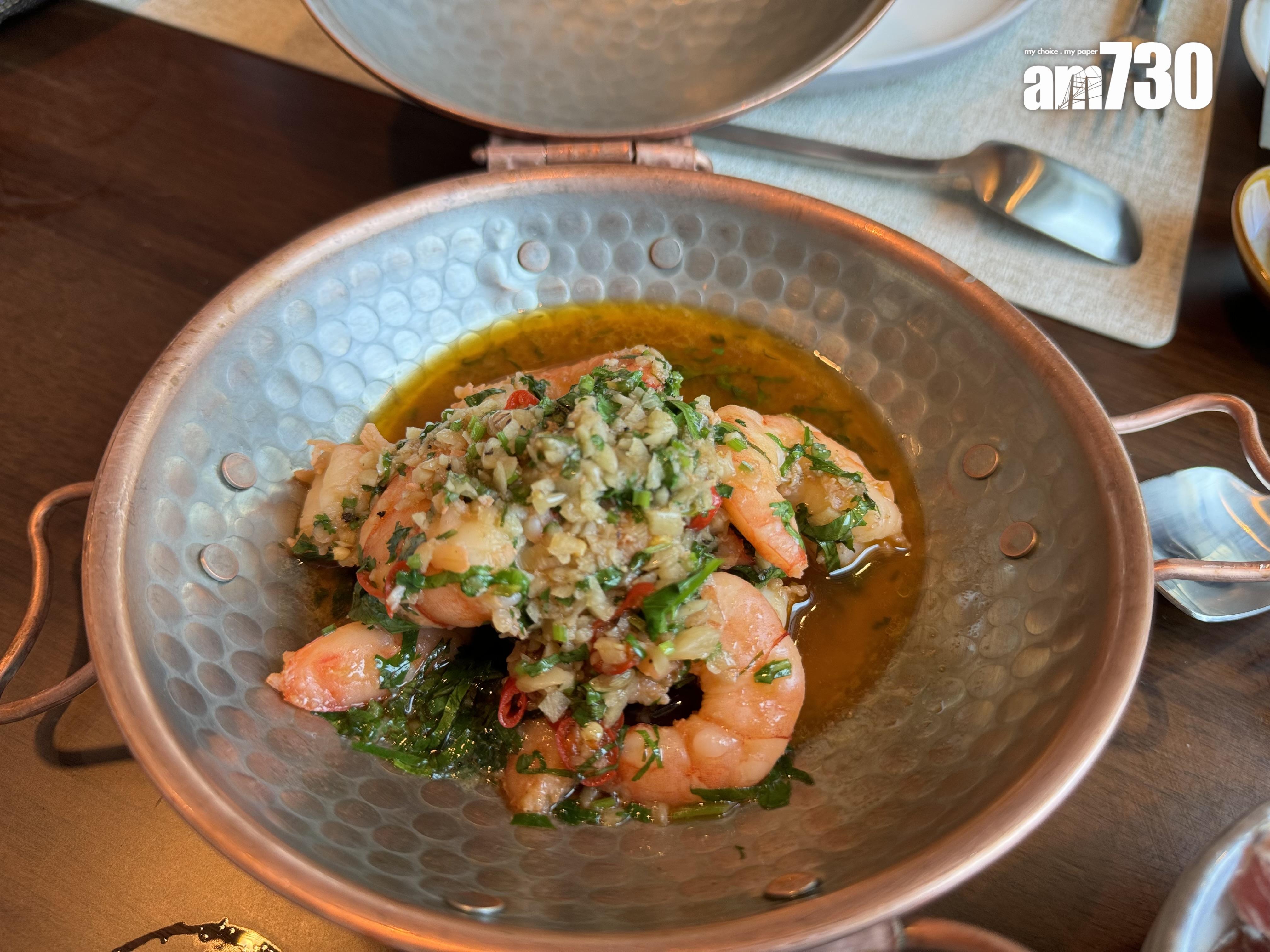 辣椒蒜蓉香菜炒蝦