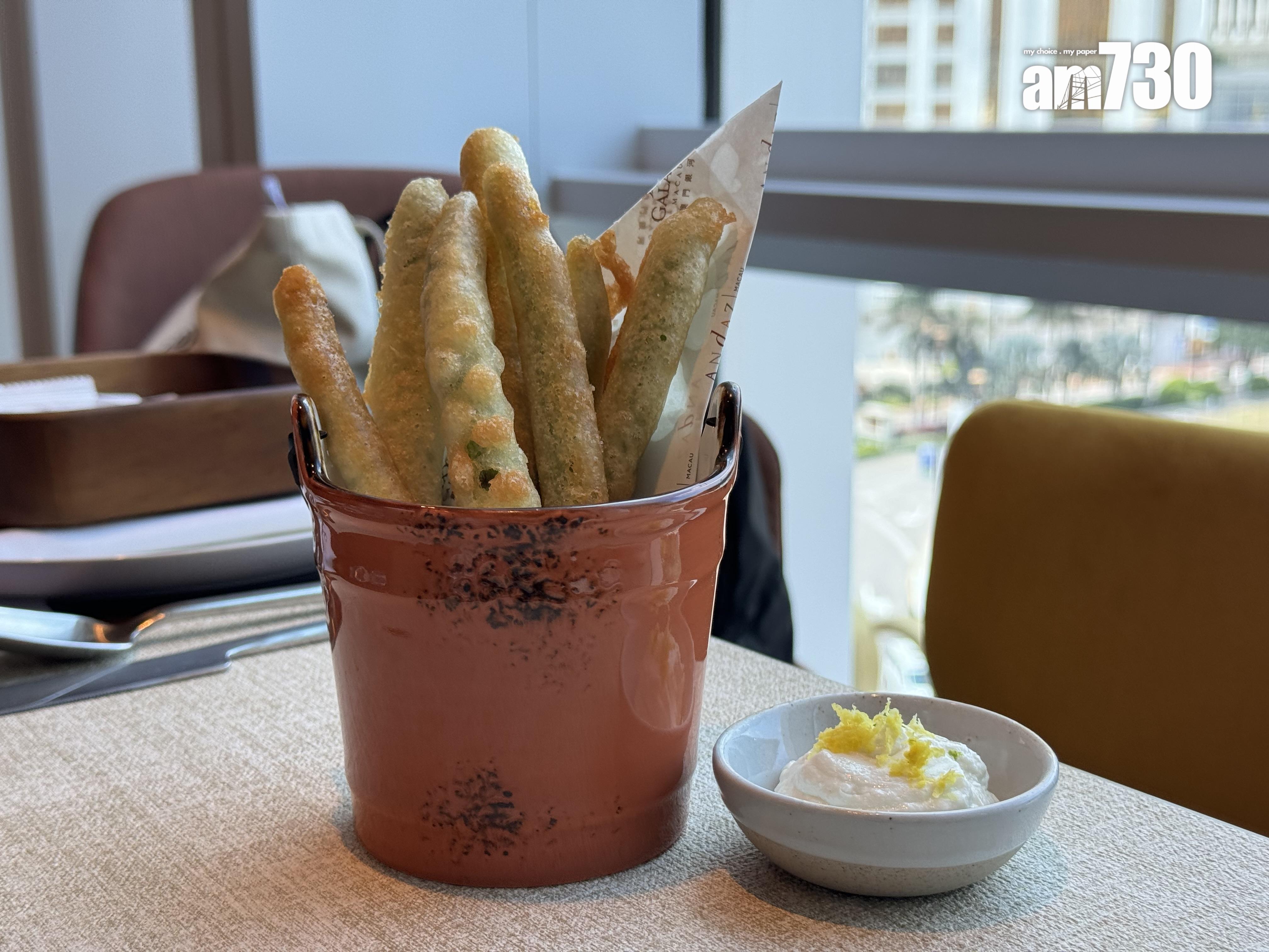 青豆天婦羅配素蒜泥蛋黃醬