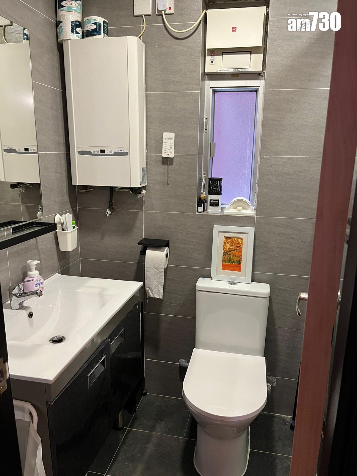 浴室頗為新淨,屬耐用又易打理的裝修。(代理提供)