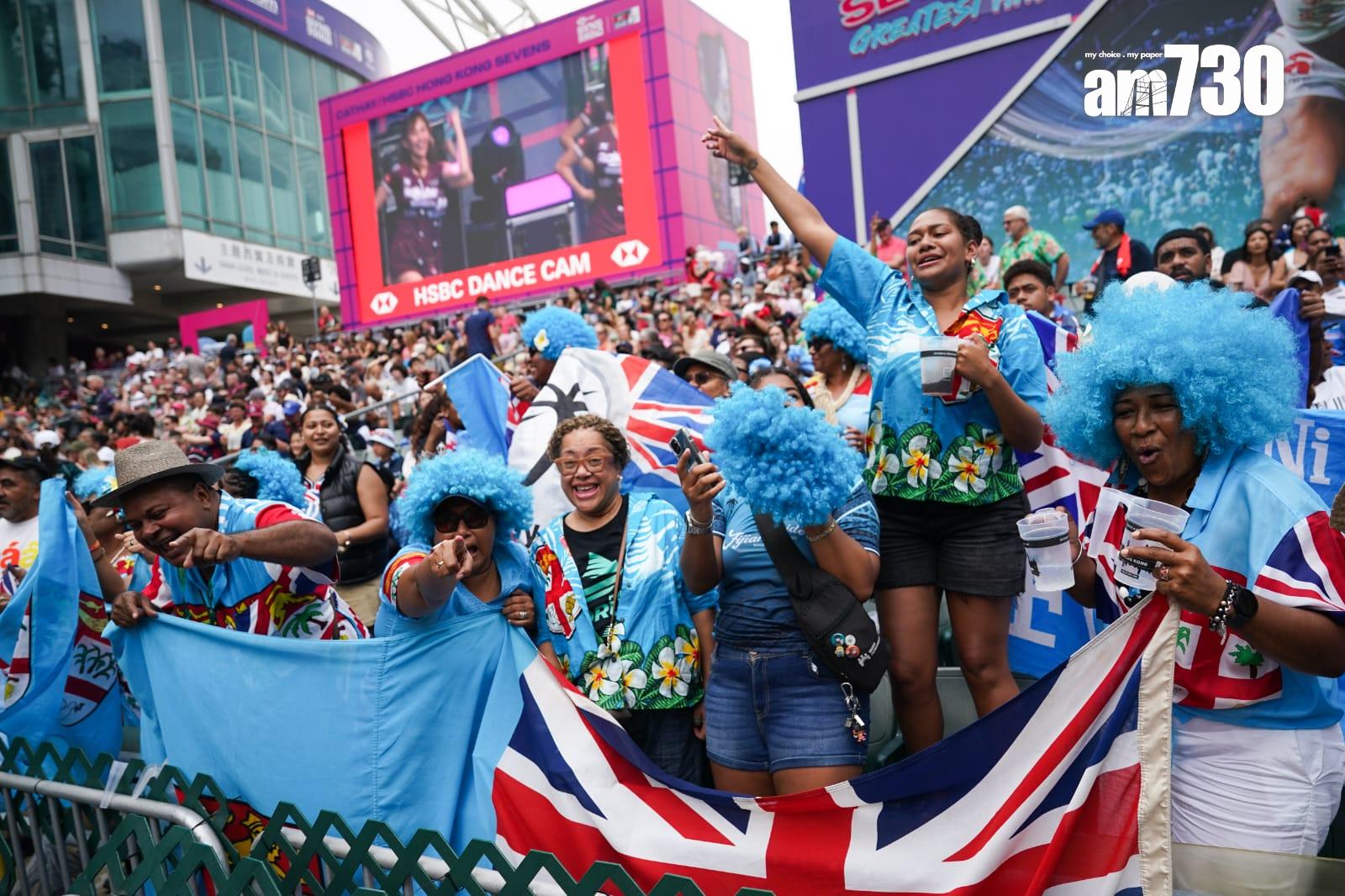 香港國際七人欖球賽2024 ,今屆或是最後一屆在香港大球場舉行,氣氛熱烈(林靄怡攝)