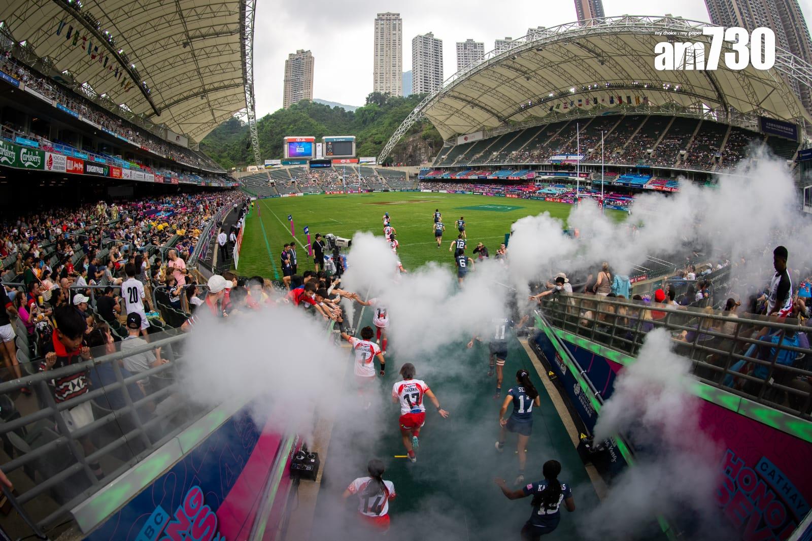 香港國際七人欖球賽2024 ,今屆或是最後一屆在香港大球場舉行,氣氛熱烈(林靄怡攝)