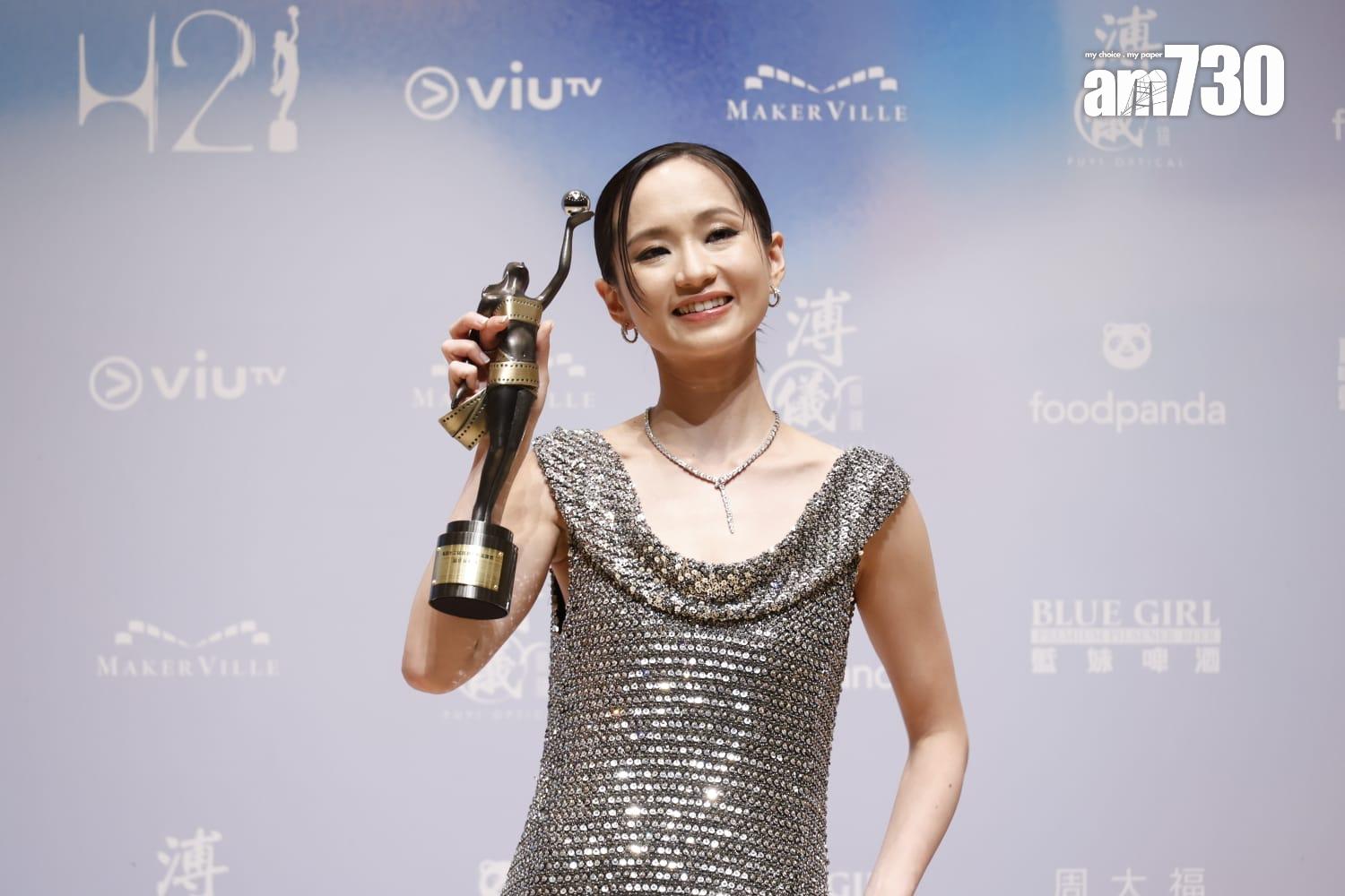 金像獎2024|梁雍婷憑《白日之下》奪最佳女配角。(林俊源攝)