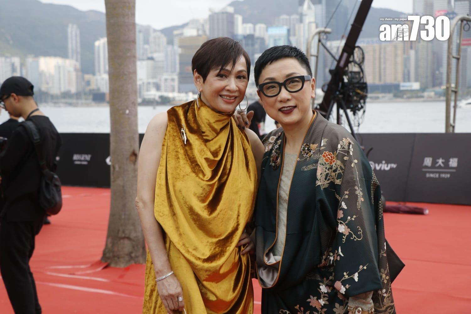 金像獎2024|余安安及劉天蘭。(蘇文傑攝)