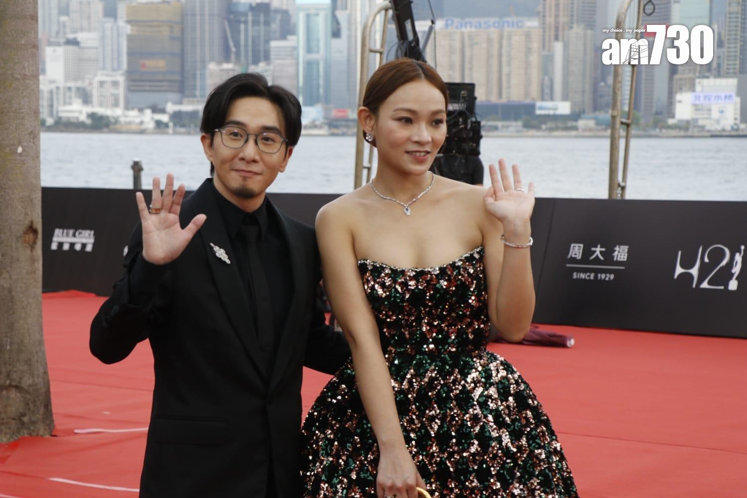 金像獎2024|卓亦謙老婆打扮最性感。(林俊源攝)