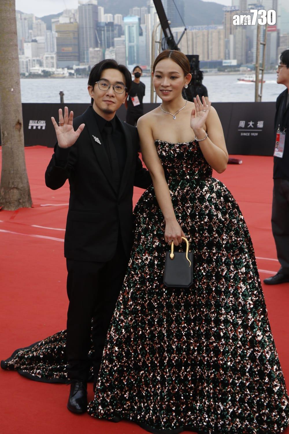 金像獎2024|卓亦謙老婆打扮最性感。(林俊源攝)