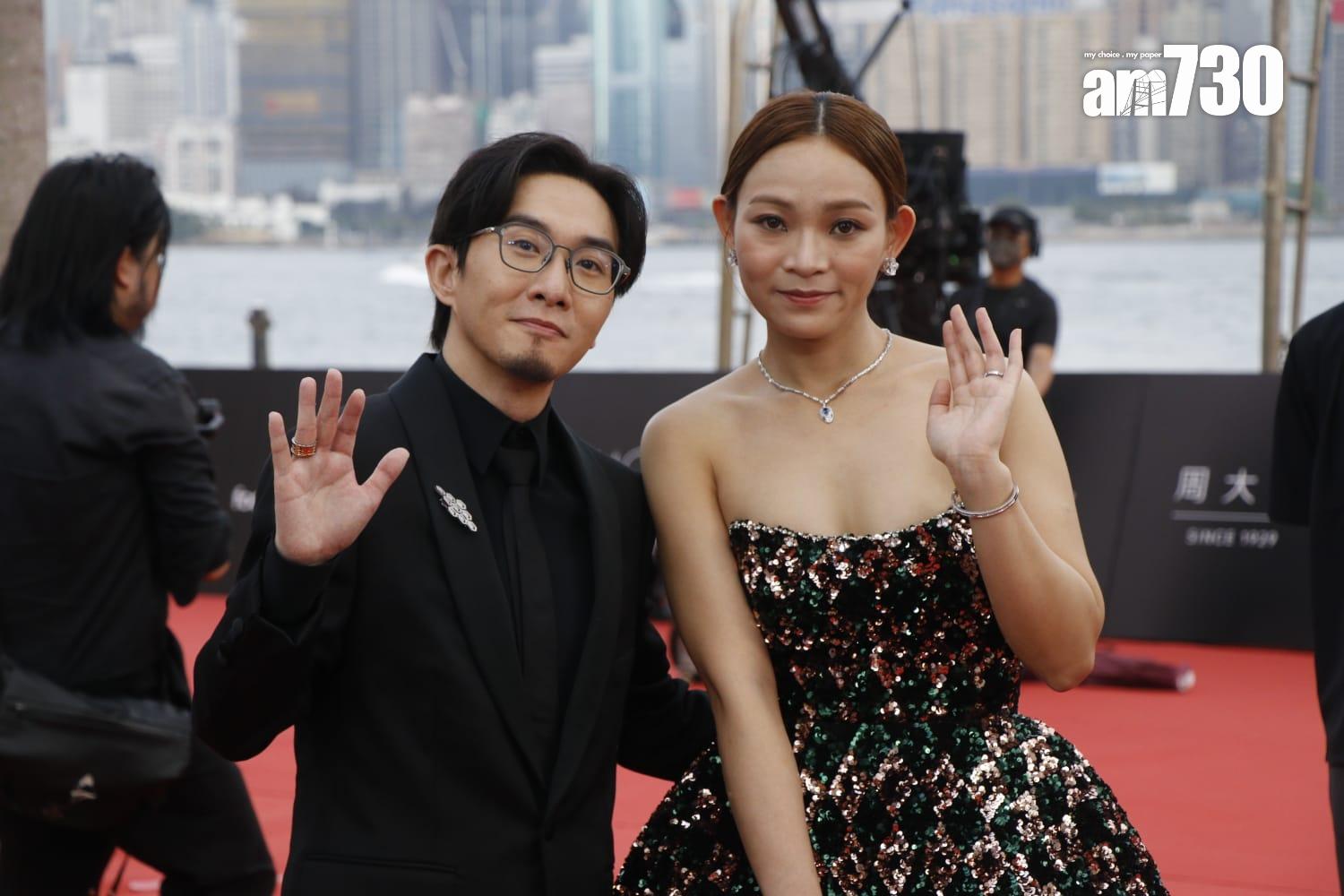 金像獎2024|卓亦謙老婆打扮最性感。(林俊源攝)