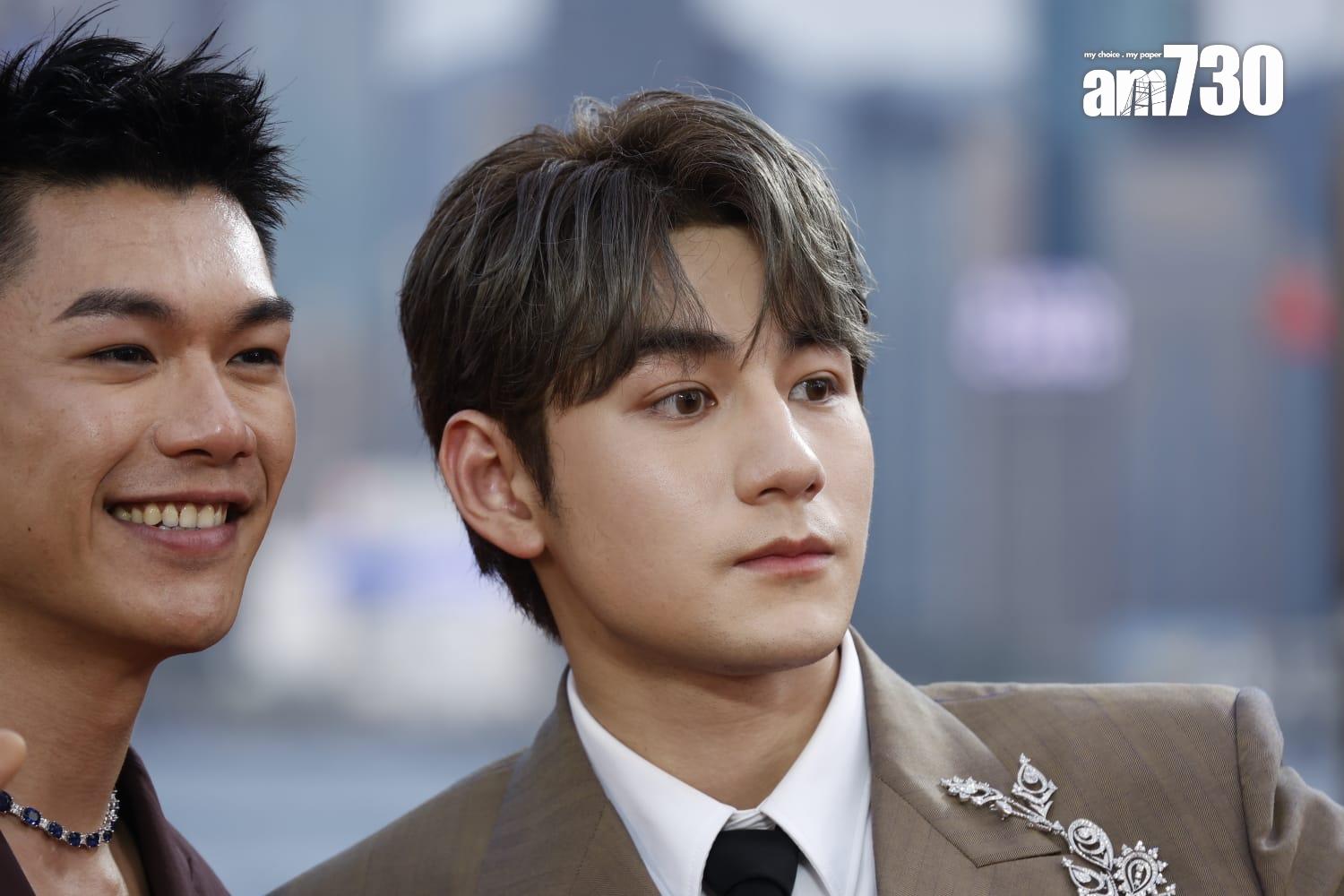 金像獎2024|《第42屆香港電影金像獎》紅地毯盛況,Jeffrey 魏浚笙。(林俊源攝)