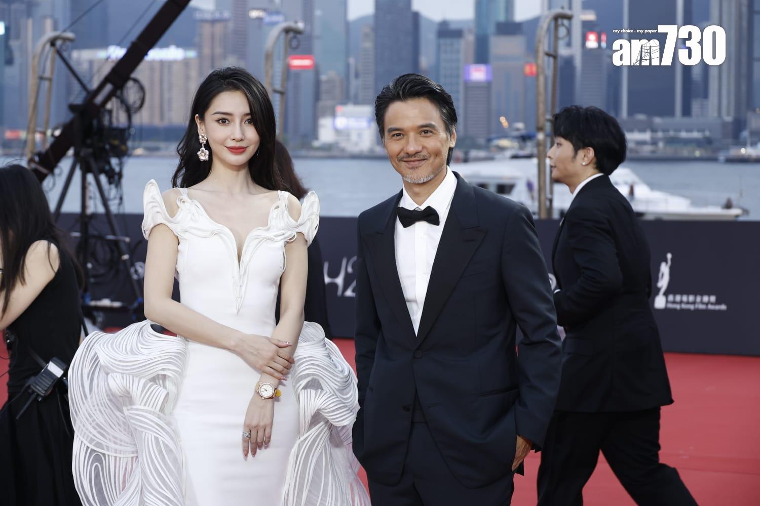 金像獎2024|Angelababy及馮德倫。(林俊源攝)