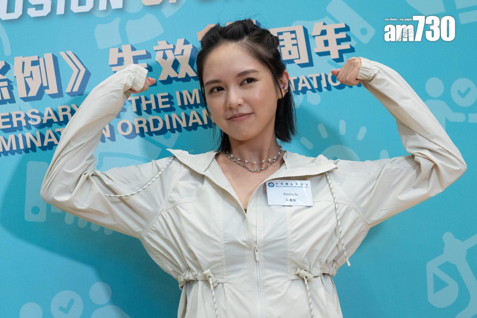 蘇麗珊出席活動大玩閃避球。(蘇文傑攝)