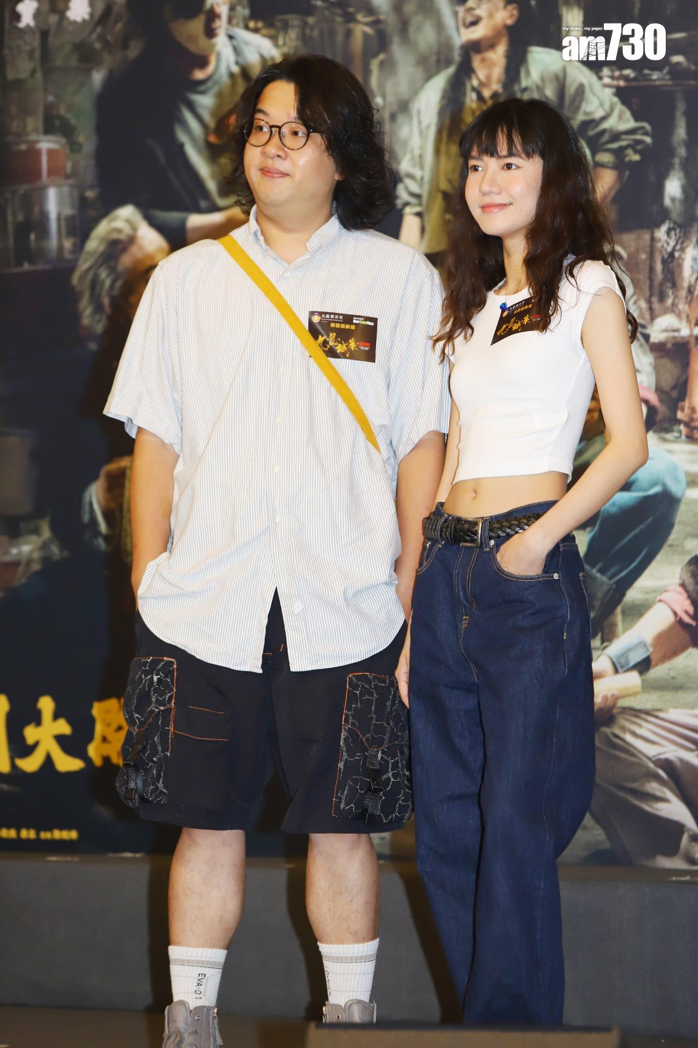 肥腸和伍詠詩出席《九龍城寨之圍城》首映禮。(羅錦鴻攝)