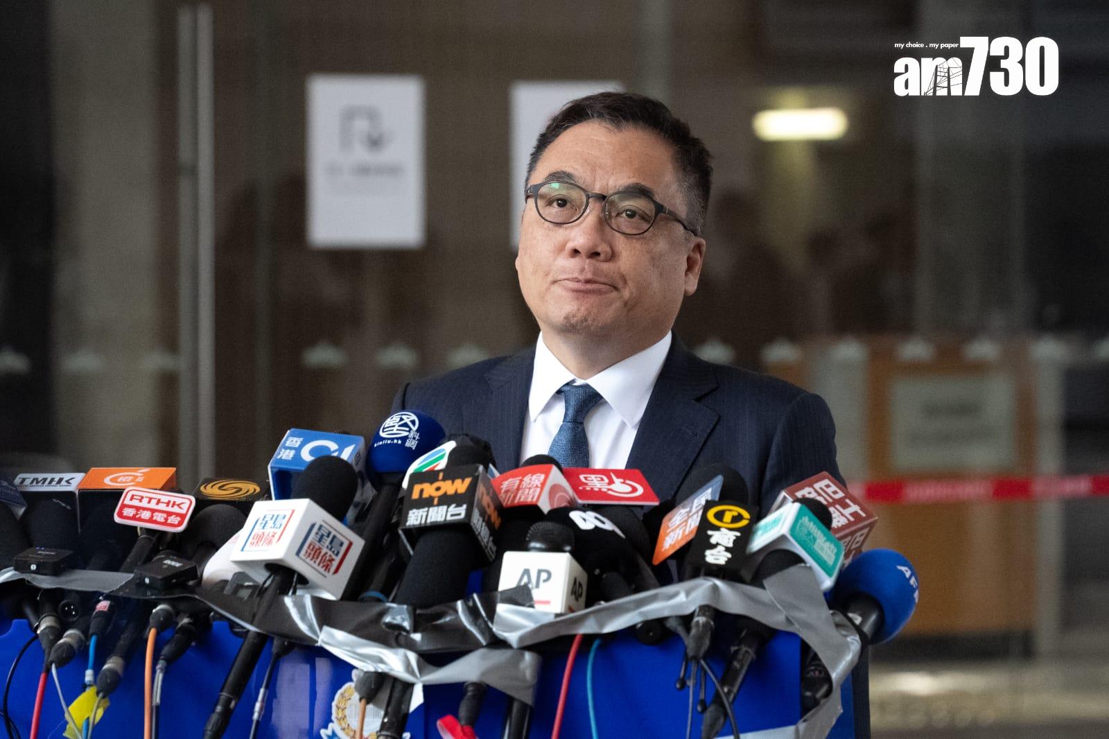 47人初選案|16名不認罪被告14人罪成,國安處總警司李桂華歡迎裁決。(林靄怡攝)