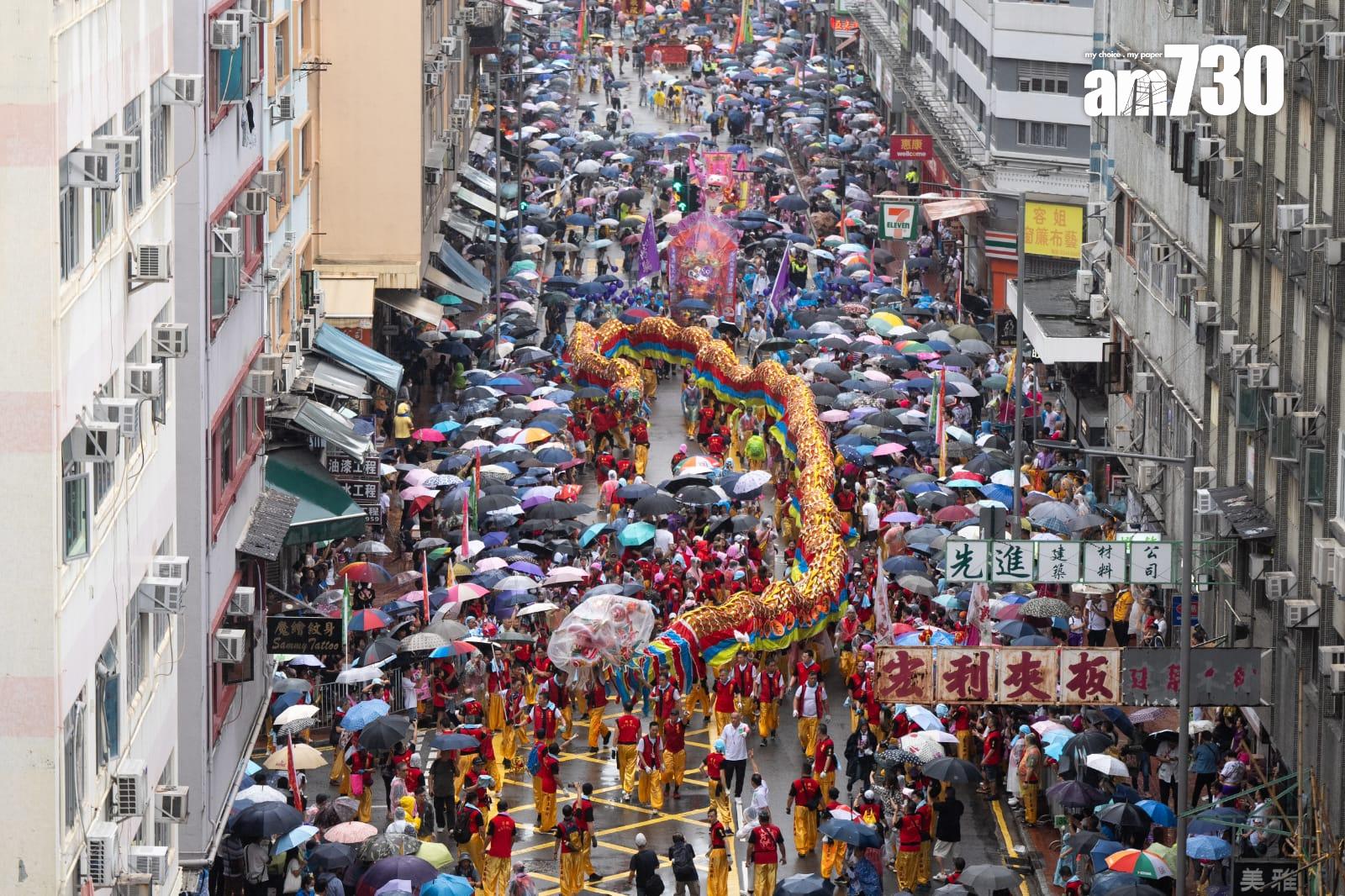 天后寶誕巡遊停辦4年後再度舉行。(林靄怡攝)