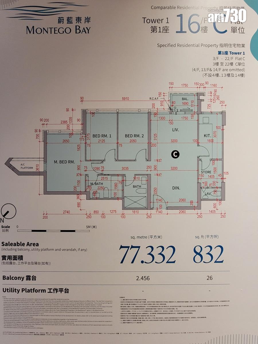 蔚藍東岸示範單位|832呎及845呎三房套木色系作主調 多儲物空間適合家庭客(多圖有片)|油塘新盤