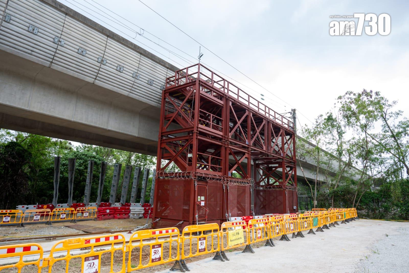 港鐵洪水橋站於今年内開展主體工程 已展開前期預備工序(陳奕釗攝)
