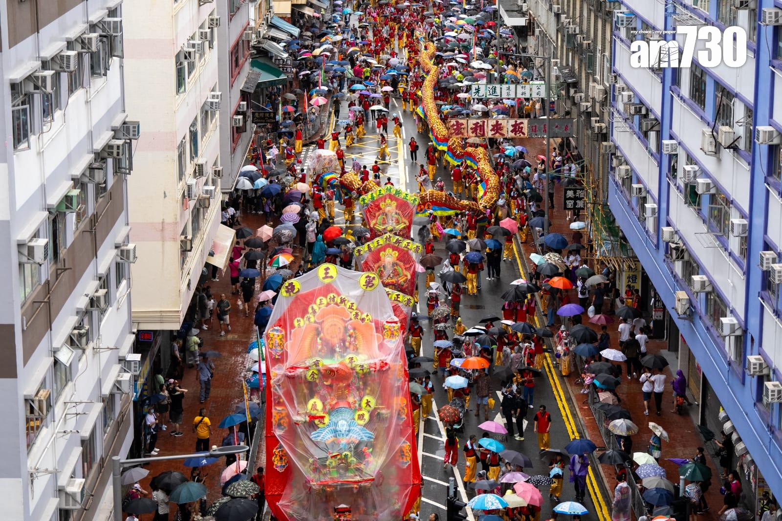 天后寶誕巡遊停辦4年後再度舉行。(林靄怡攝)