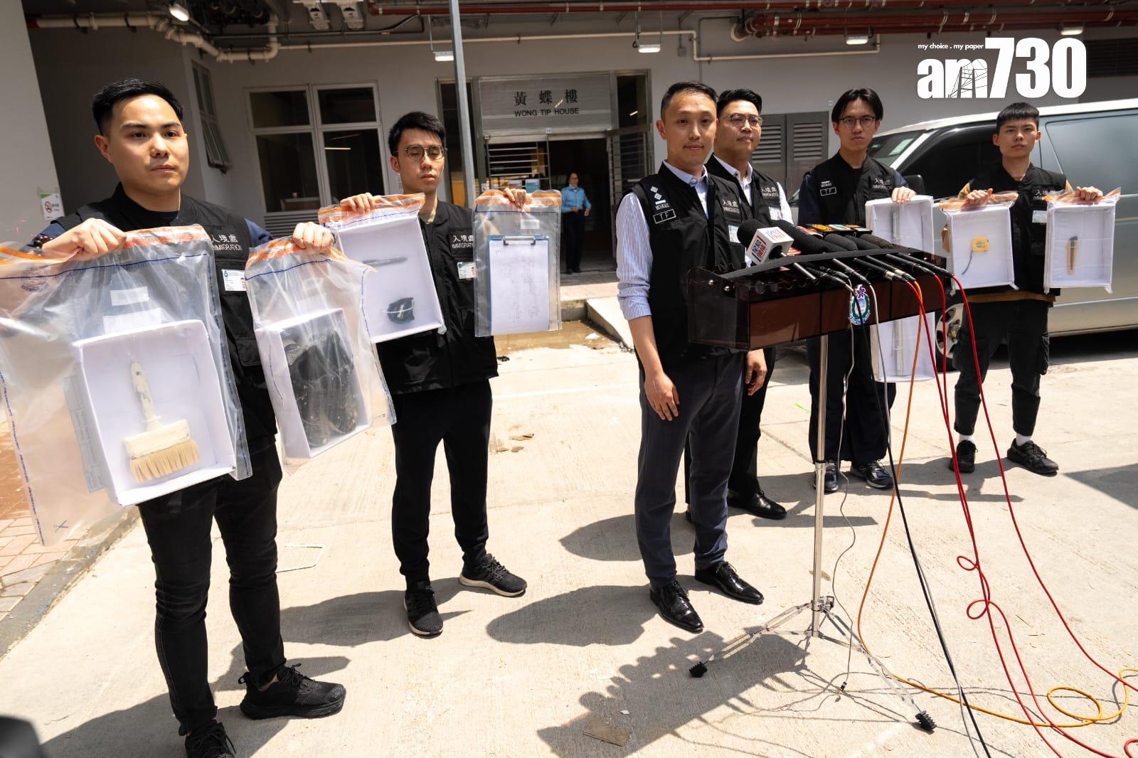 超平裝修費2萬元起招客,入境處大埔富蝶邨拘5名內地黑工。(林靄怡攝)