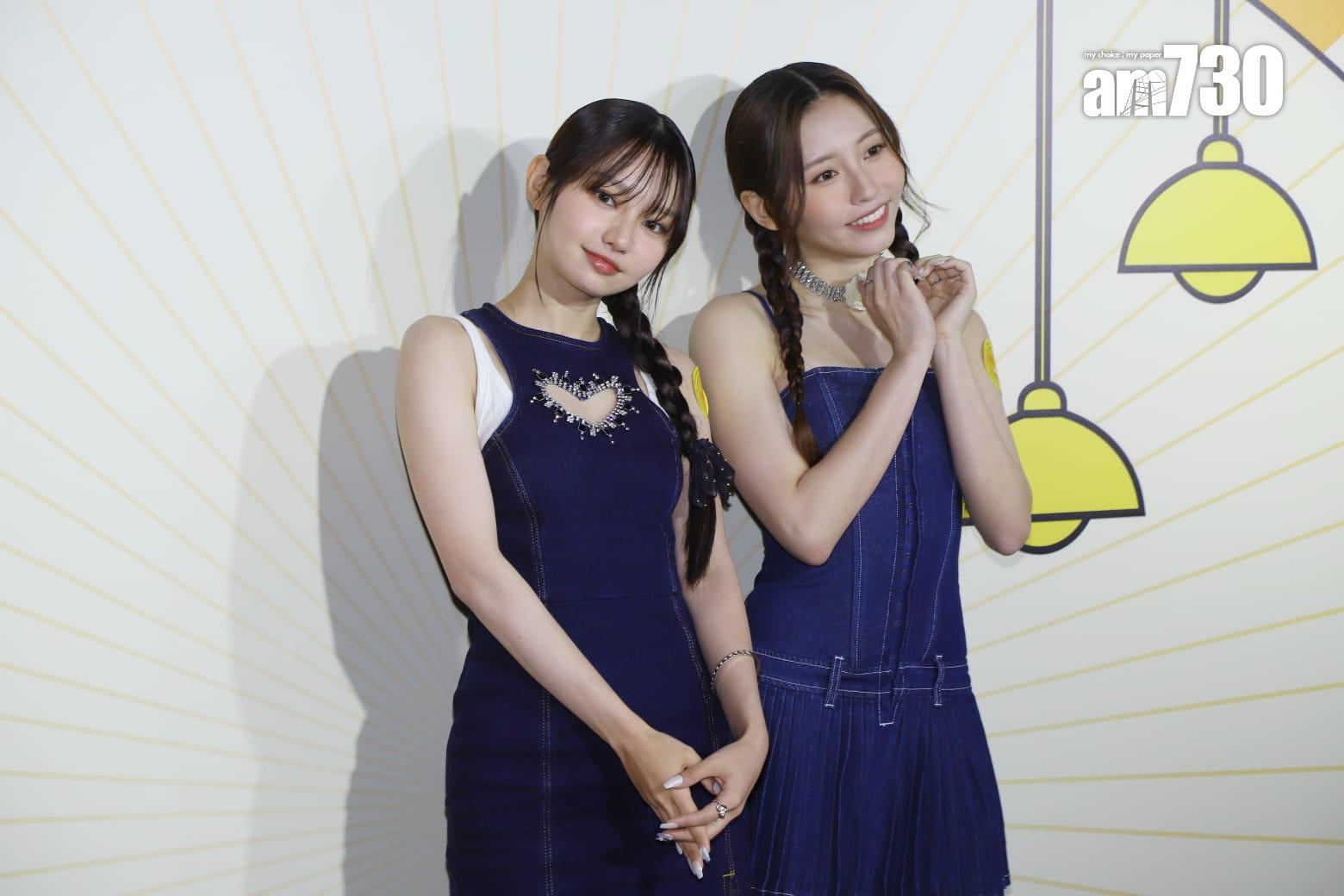 COLLAR成員Day和Ivy So現身銅鑼灣出席韓式炸雞店開幕活動。(羅錦鴻攝)