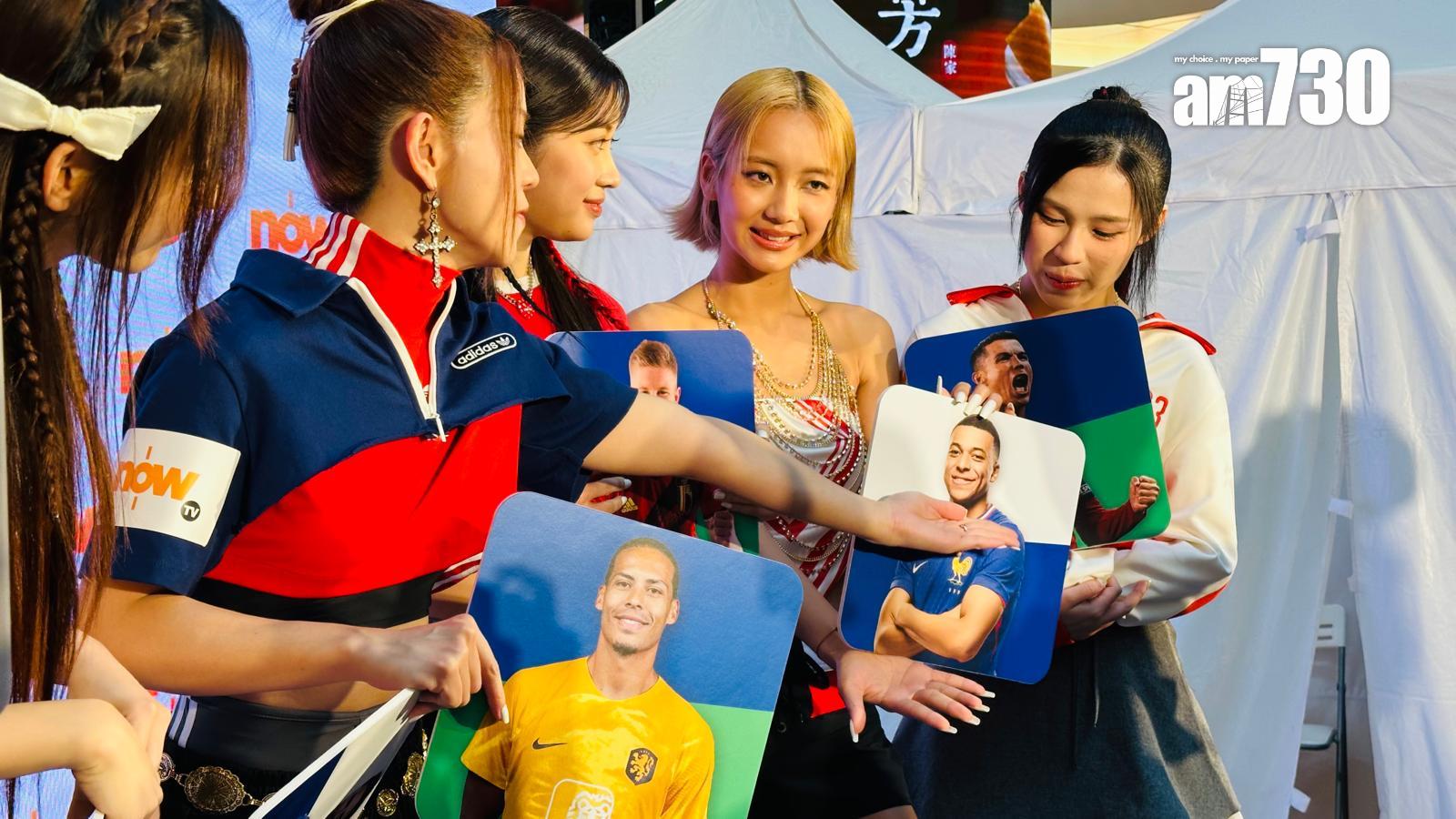 歐洲國家盃記者會,COLLAR的Candy選擇迪布尼,而Marf選麥巴比,Winka揀了C朗拿度。(董立華攝)