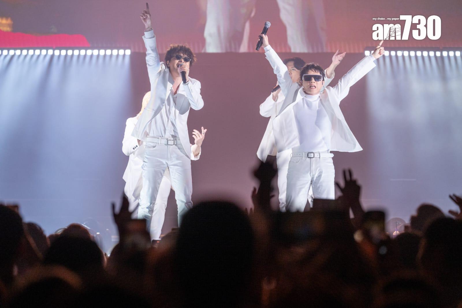 JFYT五子繼續以「韓文」夾雜廣東話論盡香港男團。(陳奕釗攝)