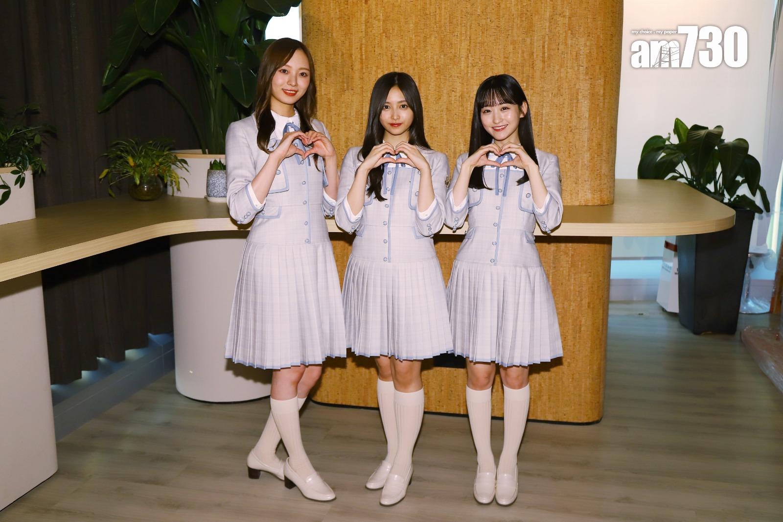 梅澤美波、井上和、一之瀨美空也是首次到香港。 (羅錦鴻攝)