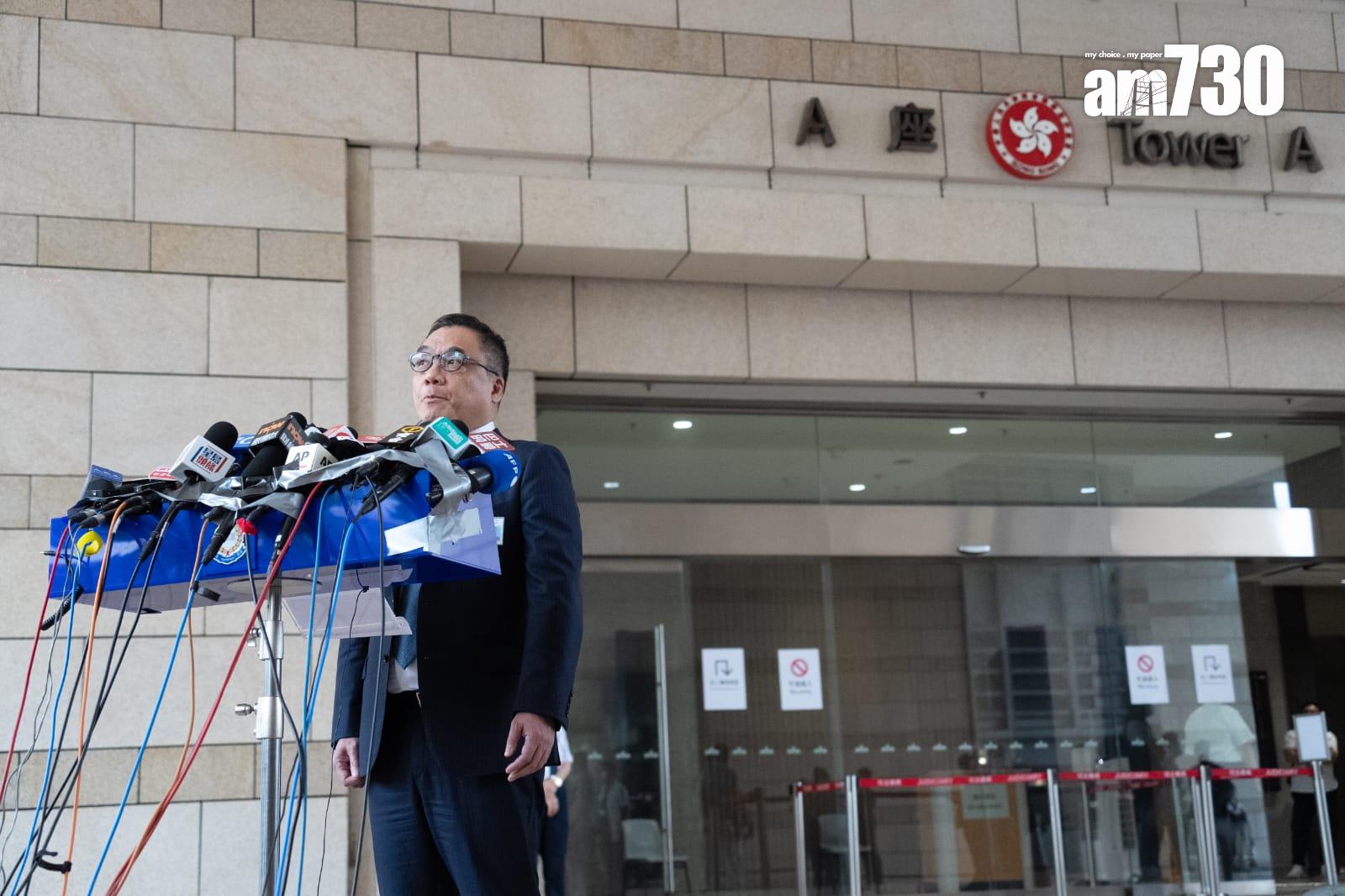 47人初選案|16名不認罪被告14人罪成,國安處總警司李桂華歡迎裁決。(林靄怡攝)