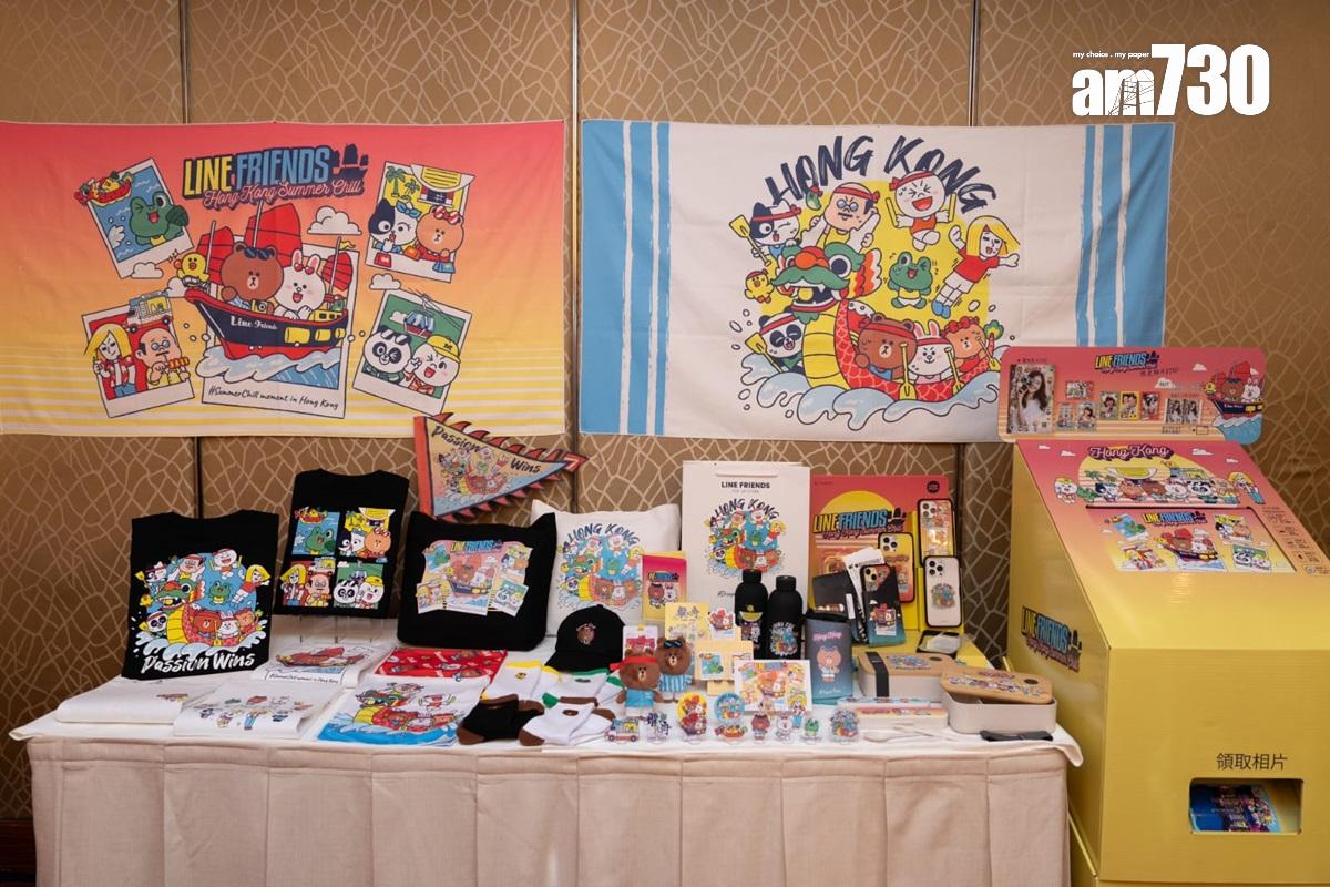 星光大道下月將開設LINE FRIENDS期間限定店,出售龍舟盛事主題紀念品。(林靄怡攝)