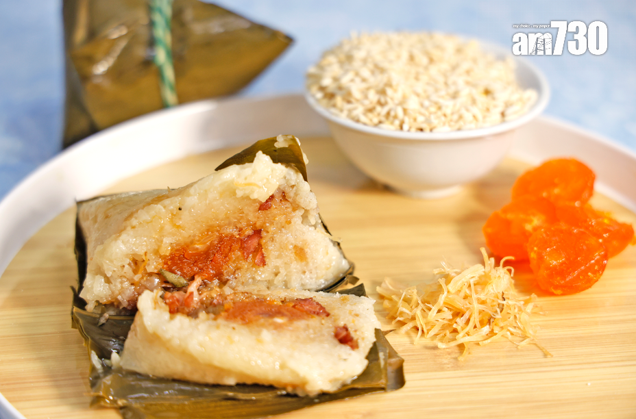 瑤柱粽的米不以醬油調味,亦不會加入綠豆,避免掩蓋瑤柱的香味。攝:林俊源