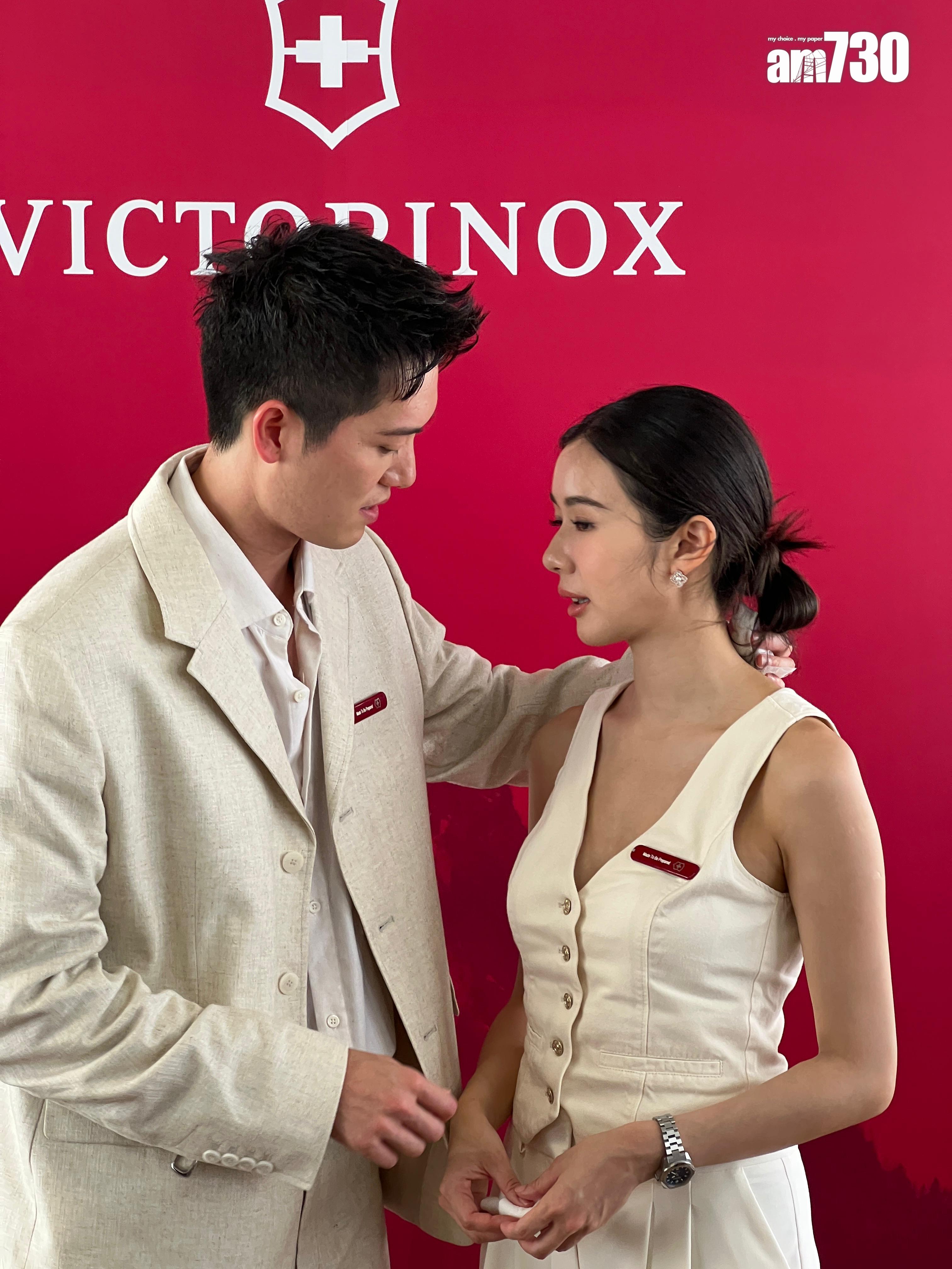 麥明詩與盛勁為恩愛出席品牌活動。