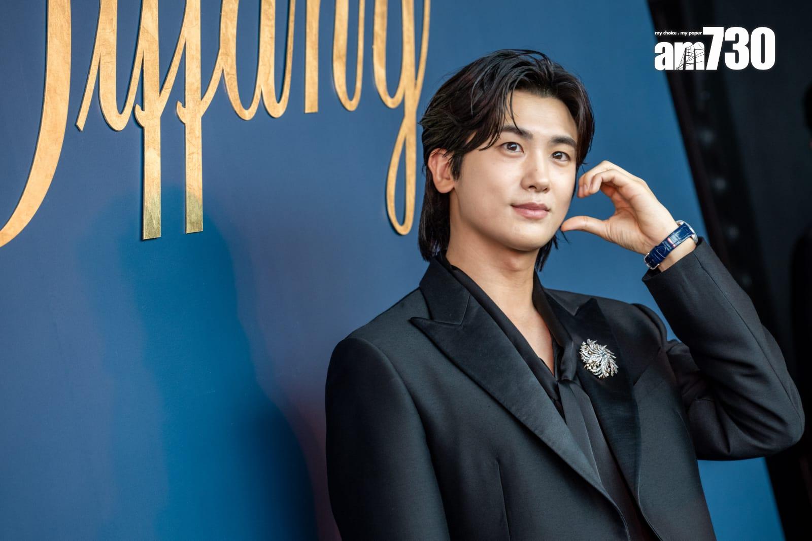 韓星朴炯植來港出席品牌發布會,大派各式心心。(陳奕釗攝)