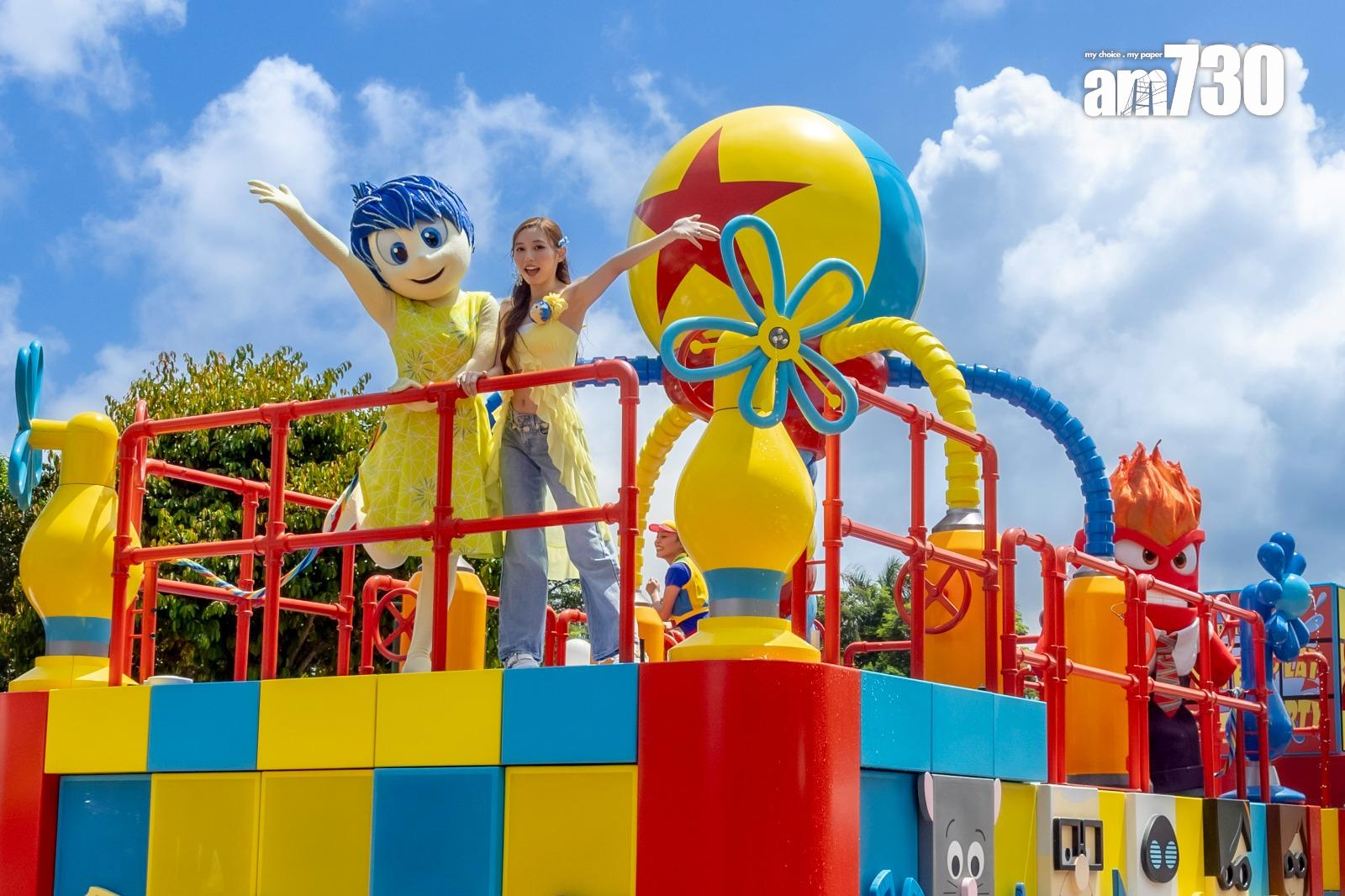 Ivy So與《玩轉腦朋友 2》的阿樂於「Pixar水花大街派對!」大玩水花。