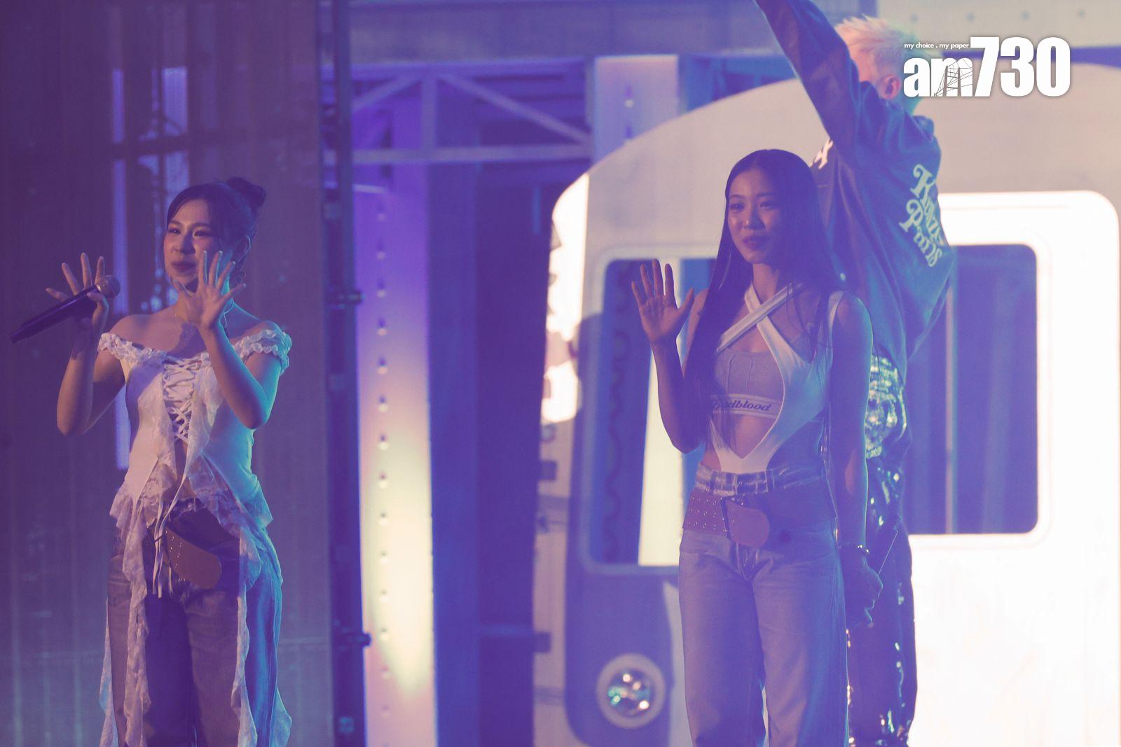 芯駖在表演期間觸及腰傷舊患,仍忍痛唱足3首歌,非常專業。(蘇文傑攝)