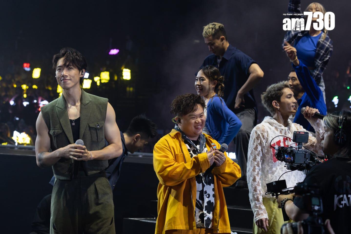 擅長跳唱的肥仔在《Katch the POP》音樂會與MIRROR有不少crossover。(蘇文傑攝)