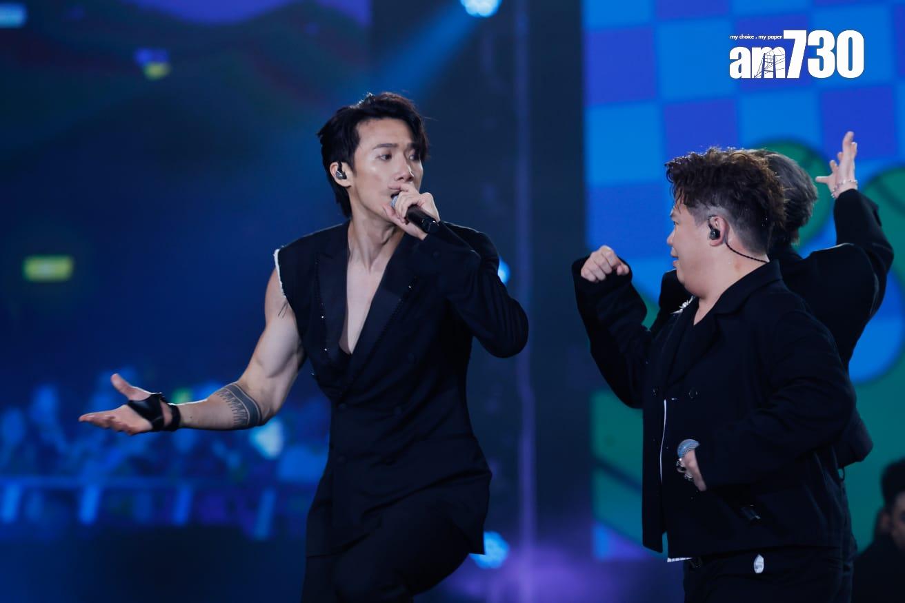 Stanley在《Katch the POP》音樂會奉上跳唱新歌,並直落與Frankie、肥仔和Dee哥獻上多首跳唱歌。(蘇文傑攝)