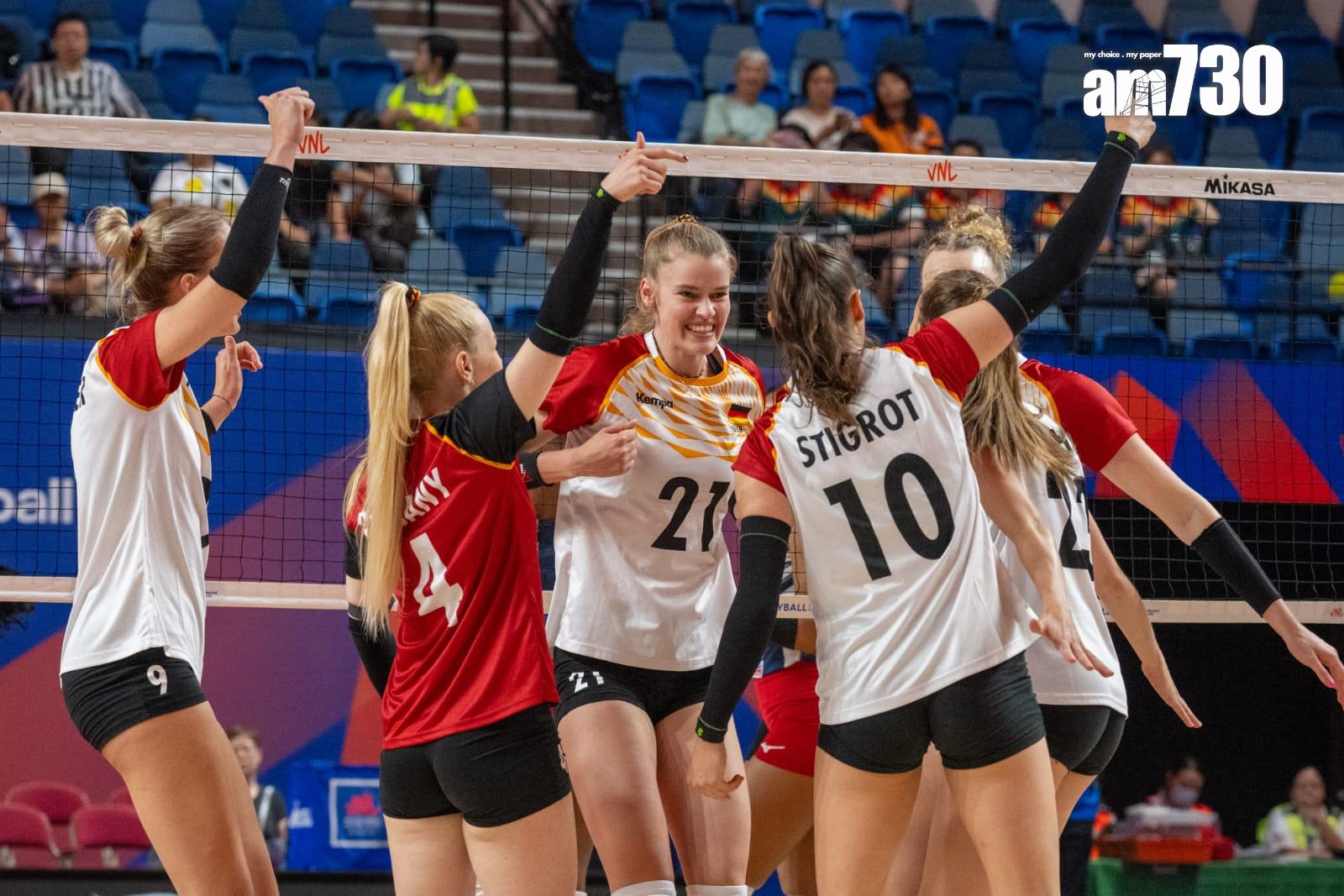 世界女排聯賽香港站|多明尼加以局數3︰1擊敗德國。(陳奕釗攝)