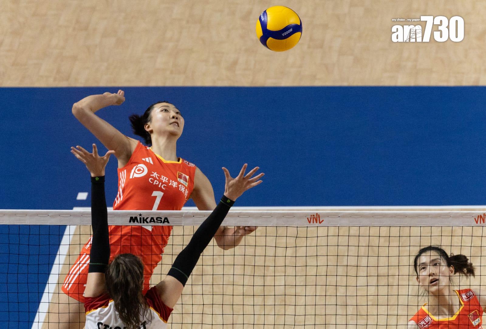 世界女排聯賽香港站|中國女排大勝德國。(蘇文傑攝)