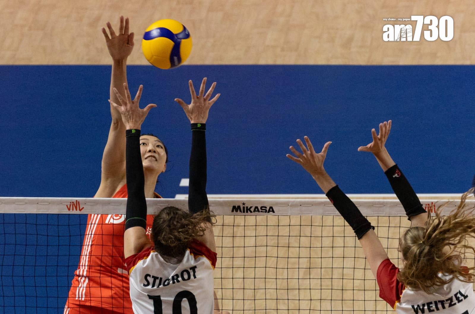 世界女排聯賽香港站|中國女排大勝德國。(蘇文傑攝)